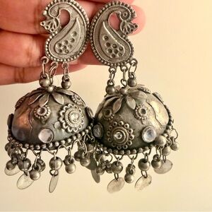 Silver Jhumka Earrings